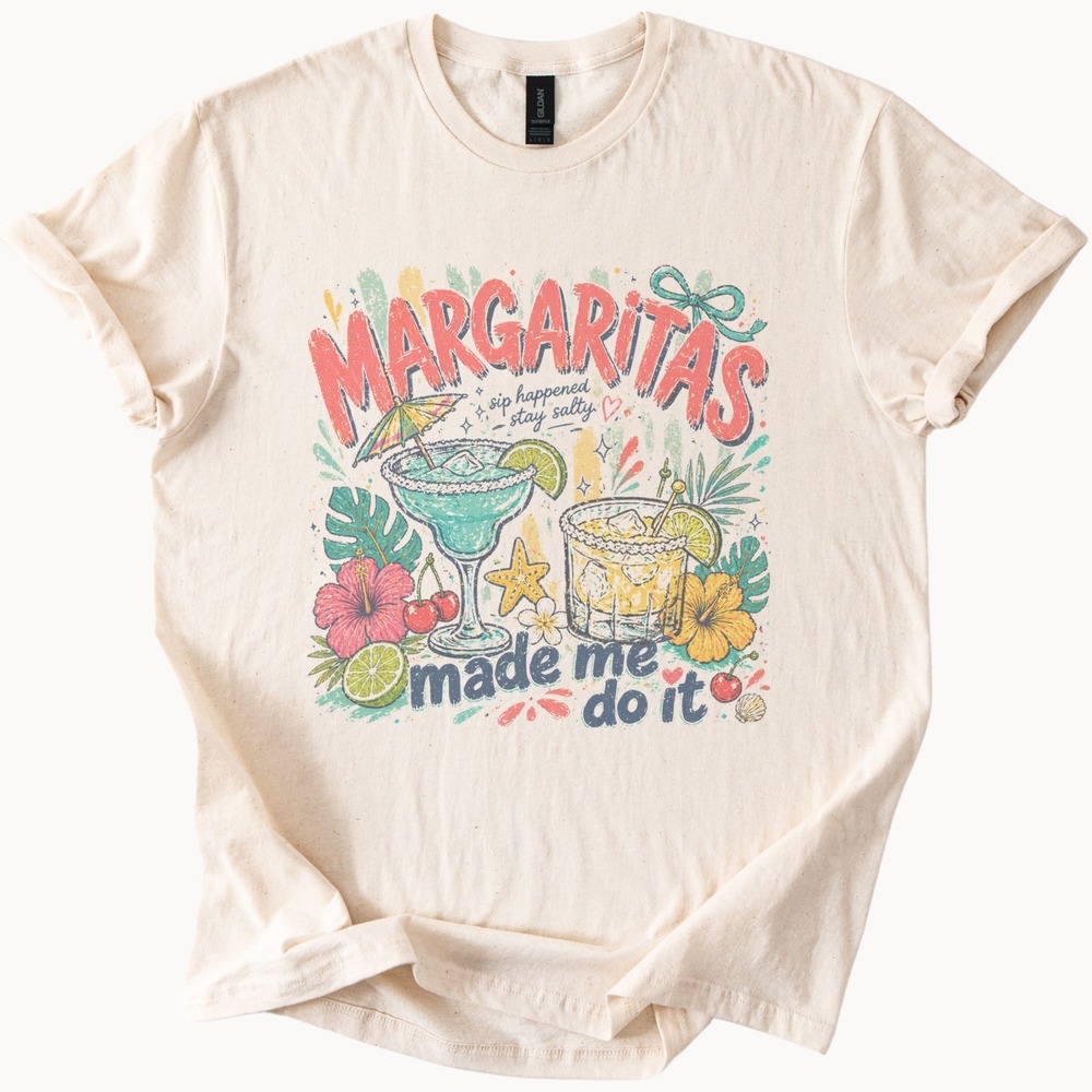 Margaritas Tropical Graphic Tee Playful Cocktail Design